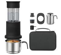 GLYYR Machine à Espresso Portable + Mousseur à Lait avec étui de transport, Cafetiere Portable 10-15 Bar à commande manuelle, Machine à Cafe pour Voyage pour Voiture et Camping