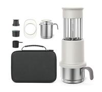 GLYYR Machine à Espresso Portable + Mousseur à Lait avec étui de transport, Cafetiere Portable 10-15 Bar à commande manuelle, Machine à Cafe pour Voyage pour Voiture et Camping