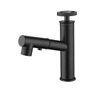 GLYYR Mitigeur Lavabo avec Douchette Extractible et 2 Modes de Débit d'eau, Robinet Salle de Bain Style Industriel Robinet Lavabo en Laiton Robinetterie Vasque Monocommande MuralRobinet Vasque