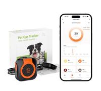 GLYYR Nouveau Traceur GPS pour Chien, Mini Traceur GPS Chat en Temps réel avec Clôture électronique, Suivi d'activité et de santé pour Votre Chien, IP67 Etanche, Trouver par Le Son et la Lumière