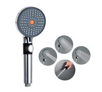 GLYYR Pommeau de Douche, Pommeau de Douche Haute Pression 4 Modes D'économie d'eau Douchette Douche Salle de Bain, avec Interrupteur de Pause, Pommeau Douche Economiseur d'eau, Chrome