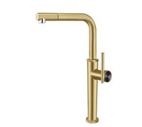 GLYYR Robinet Cuisine Douchette avec 2 Modes de Pulvérisation, Laiton Mitigeur Cuisine avec Douchette Extractible Rotatif à 360° Froid & Chaud Disponible, Robinet Évier à Une Seule Manette