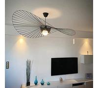 GLZXMQBP Lustre Vertigo Suspensions De Salon Rétro, Retro Suspension Creative Lampe Fibre De Verre + Polyuréthane De Chapeau En Tissu Design Moderne E27, Maximum (200CM, Black Noir)