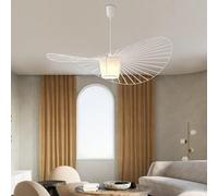 GLZXMQBP Rétro Suspensions Retro Lustre Vertigo Lampe LED Vintage Abat Jour Fibre De Verre + Polyuréthane E27 Fibre De Verre + Polyuréthane (Hauteur De La Lumière Réglable) Éclairage,Blanc,100CM