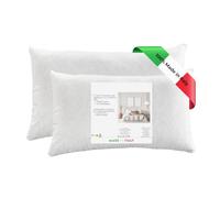 GM 1 paire d'oreillers pour dormir, rembourrage standard, anti-acariens, hypoallergénique, respirant, rectangulaire, pour lit double, lit simple, avec taie d'oreiller matelassée, amovible et