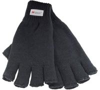 GM Apparel Gants sans doigts tricotés Thinsulate 3M à isolation thermique pour hommes et femmes - Mitaines d'hiver en laine - Noir, Noir , Large/X-Large