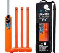 GM | Ben Stokes Diamond Ensemble de Cricket en Plastique résistant aux intempéries | 1 Batte moulée, 1 Balle en Caoutchouc Rouge Souple, 3 souches | Sac de Transport | Taille 6 pour Joueurs de 157 à