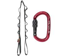 GM CLIMBING Kit chaîne marguerite en nylon de 16 mm avec mousqueton ovale à vis, 22 kN 120 cm, gris, certifié CE UIAA pour aide au leader, escalade, ascendant, gréement, hamac suspendu