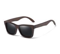 Gm Lunettes De Soleil Polarisées Bambou Bois Lunettes De Soleil Rétro Mode, Style Carré Pour La Conduite, Lunettes De Lunettes Pour Hommes, Lunettes Uv400 Femmes Hommes De Marque De - Type Black