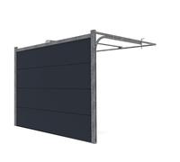 GM Portes - Porte De Garage LANCE Sectionnelle Prémontée | Panneaux sans lignes | Moteur: Somfy 600io - Wifi - Inclus | 200cm X 300cm | Anthracite - Finition lisse sablé