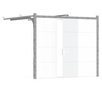 GM Portes - Porte de garage WICKET Sectionnelle | Avec portilon intégré | Prémontée | Moteur: Somfy 600io - Wifi - Inclus | 200cm X 240cm | Blanc - Finition lisse sablé