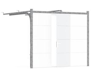 GM Portes - Porte de garage WICKET Sectionnelle | Avec portilon intégré | Prémontée |Motorisée | Moteur: Life - Inclus | 200cm X 240cm | Blanc - Finition lisse sablé