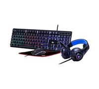 Gembird GMB Gaming Ghost GGS-UMGL4-02 - Ensemble de clavier, souris, casque et tapis de souris - rétro-éclairé - USB - US - boîte de couleur G