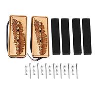 GMB213 Ensemble de micros pour guitare électrique, micros simple bobinage pour chevalet et manche de guitare jazz, design en bois de plume SS avec une sortie de ton doux, remplacem