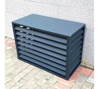 GMBAYUE Anti-Neige Cache Climatiseur Extérieur en Alliage D'aluminium, écran de Confidentialité pour Cacher la Climatisation, Support de Fleurs pour Climiseur Décoratif Extérieur (Color : Gris, Size