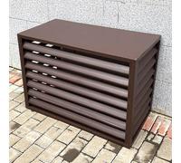 GMBAYUE Anti-Neige Cache Climatiseur Extérieur en Alliage D'aluminium, écran de Confidentialité pour Cacher la Climatisation, Support de Fleurs pour Climiseur Décoratif Extérieur (Color : Brown, Siz