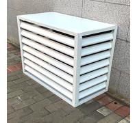 GMBAYUE Anti-Neige Cache Climatiseur Extérieur en Alliage D'aluminium, écran de Confidentialité pour Cacher la Climatisation, Support de Fleurs pour Climiseur Décoratif Extérieur (Color : Bianco, Si