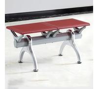 GMBAYUE Banc de Salle D'attente 2/3 Places, Salle d'accueil for Bureaux, Chaises de Réception en PU sans Dossier for Aéroports, Cliniques, Banques, Salons de Coiffure, Hôpitaux(Red,90cm/35.5in)