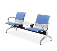 GMBAYUE Chaise de Salle d'Attente Banc - Chaises de Réception Aéroport avec Table à Café et Bras Banc de Hall for Aéroport, Bureau, Banque, Hôpital, École, Salon de Coiffure(Blue)