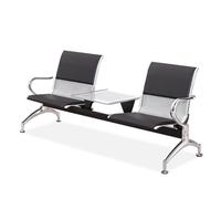 GMBAYUE Chaise de Salle d'Attente Banc - Chaises de Réception Aéroport avec Table à Café et Bras Banc de Hall for Aéroport, Bureau, Banque, Hôpital, École, Salon de Coiffure(Black)