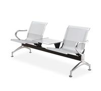 GMBAYUE Chaise de Salle d'Attente Banc - Chaises de Réception Aéroport avec Table à Café et Bras Banc de Hall for Aéroport, Bureau, Banque, Hôpital, École, Salon de Coiffure(Metallic)