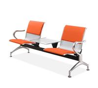 GMBAYUE Chaise de Salle d'Attente Banc - Chaises de Réception Aéroport avec Table à Café et Bras Banc de Hall for Aéroport, Bureau, Banque, Hôpital, École, Salon de Coiffure(Orange)
