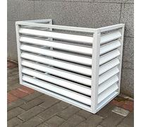GMBAYUE Clôture de Confidentialité pour Climatiseur, Protection de Unité Extérieur pour Pompe à Chaleur, Cache Climatiseur Exterieur Aluminium pour Cour, Extérieur ( Color : Bianco , Size : 110*60*80c