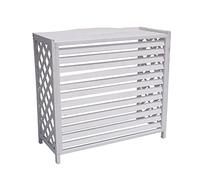 GMBAYUE Couverture de Climatiseur en Bois, Couverture de Climatiseur D'extérieur, Support de Fleurs à Persiennes, Ventilation/Protection Solaire/Protection Contre la Pluie (Color : Bianco, Size : S