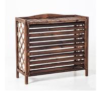 GMBAYUE Couverture de Climatiseur en Bois, Couverture de Climatiseur D'extérieur, Support de Fleurs à Persiennes, Ventilation/Protection Solaire/Protection Contre la Pluie (Color : Wood color, Size