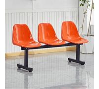 GMBAYUE Ensemble de Bancs de Salle D'attente, Banc 3 Places Acier, Réception Chaise for Bureaux, Aéroport, Banque, Hôpital, Salon de Coiffure, Etc.(Orange)