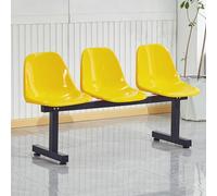 GMBAYUE Ensemble de Bancs de Salle D'attente, Banc 3 Places Acier, Réception Chaise for Bureaux, Aéroport, Banque, Hôpital, Salon de Coiffure, Etc.(Yellow)