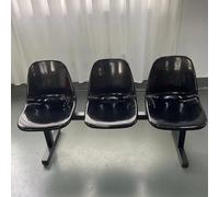 GMBAYUE Ensemble de Bancs de Salle D'attente, Banc 3 Places Acier, Réception Chaise for Bureaux, Aéroport, Banque, Hôpital, Salon de Coiffure, Etc.(Black)