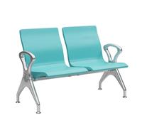 GMBAYUE Salle D'attente Banc avec Accoudoirs, Banc de Réception de Hall de Conférence, Sièges Visiteurs for Clinique, Aéroport, Hôpital, Salon de Coiffure, Banque(Blue,124cm/49in)