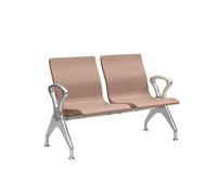 GMBAYUE Salle D'attente Banc avec Accoudoirs, Banc de Réception de Hall de Conférence, Sièges Visiteurs for Clinique, Aéroport, Hôpital, Salon de Coiffure, Banque(Brown,124cm/49in)