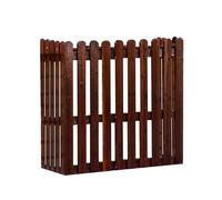 GMBAYUE Support de Fleur de Climatisation en Bois Massif, Stores a Coque de Climatisation, Grille Anti-Corrosion, Cadre Extérieur de Climatiseur en Bois Massif (Color : Brown, Size : L)