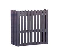 GMBAYUE Support de Fleur de Climatisation en Bois Massif, Stores a Coque de Climatisation, Grille Anti-Corrosion, Cadre Extérieur de Climatiseur en Bois Massif (Color : Gris, Size : L)