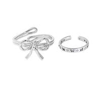 GMBYLBY 2PCS Hollow Conçue Des Bagues Ouvertes Ouvertes Et Anneaux De Pointe De Pouce Empilables Et Dates