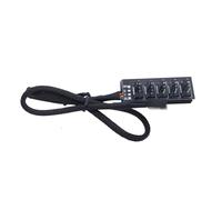 GMBYLBY 5 Way Adjustable Fan Adapter 5 Port 4Pin PC Cooling Controller Power Distribution 40cm Long Nylon Cable PWM Hub