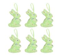 GMBYLBY 6pcs Easters Mousse Bunnys Ornement Décorations Suspendues Colorées pour Les Accessoires De Célébration des Festivals Intérieurs Et Extérieurs
