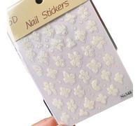 GMBYLBY Autocollants d ' Ongles Floraux 5D élégants avec Lueur de Coquille, faciles à appliquer et à enlever pour Les Femmes, Autocollants Uniques pour Nail Art