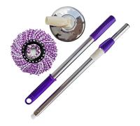 GMBYLBY Balai de sol rotatif automatique en acier inoxydable - Systèmes d'extraction d'eau rapide - Tête interchangeable - Action torsadée avec tête amovible