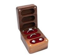 GMBYLBY Bois de noyer sophistiqué Bijoux élégants Accessoires de mariée Vitrine Présentoir Cadeaux de mariage