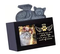 GMBYLBY Boîte à cendres en résine pour animaux de compagnie, chats, photo, souvenirs individuels, souvenirs, funérailles pour propriétaires d'animaux en deuil