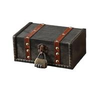 GMBYLBY Boîte de rangement en bois avec serrure de sécurité, style ancien, boîte décorative pour documents, bijoux, souvenirs, boîte de rangement verrouillable vintage