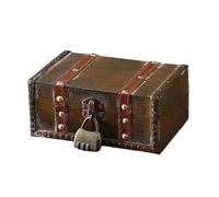 GMBYLBY Boîte de rangement en bois avec serrure de sécurité, style ancien, boîte décorative pour documents, bijoux, souvenirs, boîte de rangement verrouillable vintage