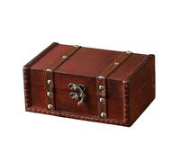 GMBYLBY Boîte de rangement en bois avec serrure de sécurité, style ancien, boîte décorative pour documents, bijoux, souvenirs, boîte de rangement verrouillable vintage