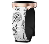 GMBYLBY Bracelet de montre créatif en silicone motif pissenlits pour montre intelligente 20 mm de largeur Bracelet de sport pour femme, M, Silicone, Pas de gemme