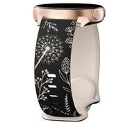 GMBYLBY Bracelet de montre créatif en silicone motif pissenlits pour montre intelligente 20 mm de largeur Bracelet de sport pour femme, M, Silicone, Pas de gemme