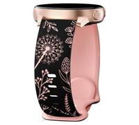 GMBYLBY Bracelet de montre créatif en silicone motif pissenlits pour montre intelligente 20 mm de largeur Bracelet de sport pour femme, M, Silicone, Pas de gemme