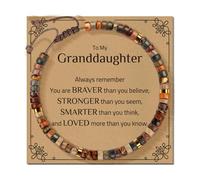 GMBYLBY Bracelet en pierre réglable fait à la main pour tous les âges avec une carte de bénédiction et des cadeaux d'amitié multicolores, taille unique, Comme décrit